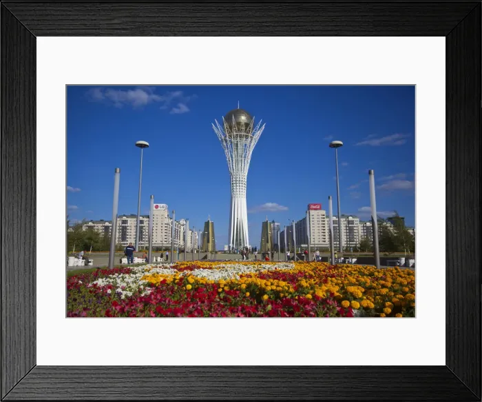Framed Print : Kazakhstan, Astana, Nurzhol Bulvar - central boulevard, Bayterek Tower Framed Print : Kazakhstan, Astana, Nurzhol Bulvar - central boulevard, Bayterek Tower