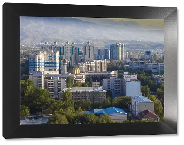 Kazakhstan, Almaty, View of Almaty city from Kok-Tobe