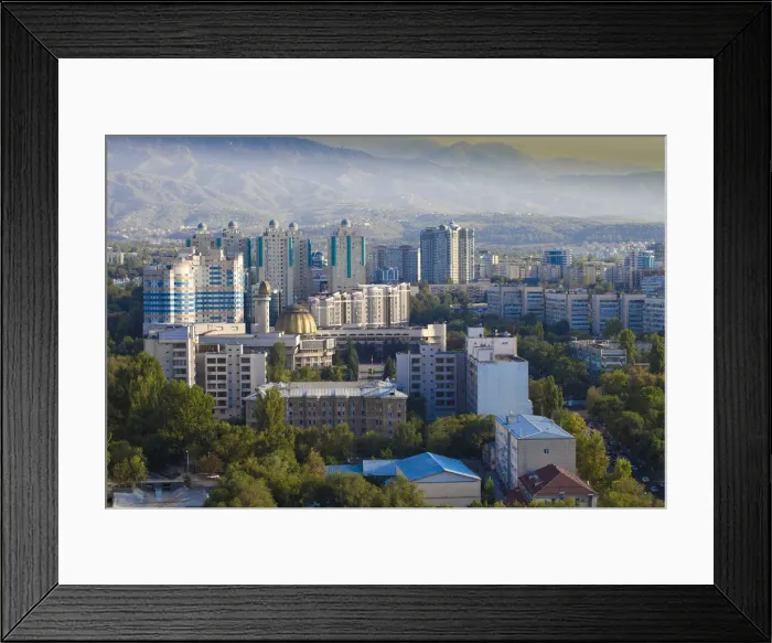 Framed Print : Kazakhstan, Almaty, View of Almaty city from Kok-Tobe Framed Print : Kazakhstan, Almaty, View of Almaty city from Kok-Tobe