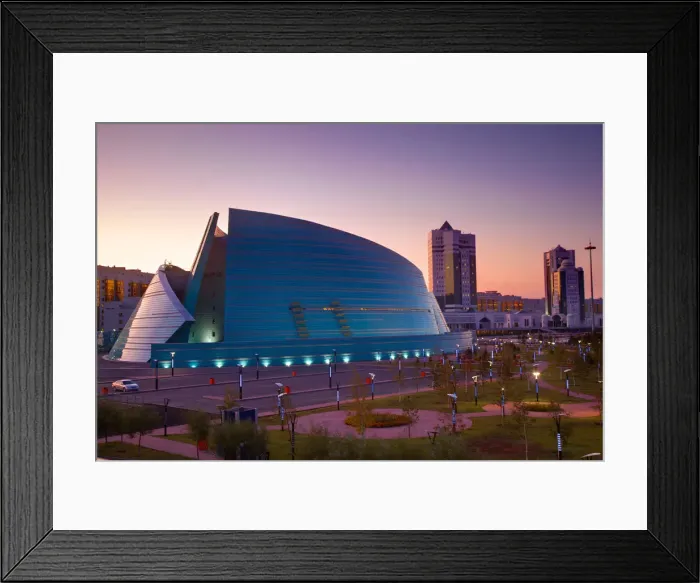 Framed Print : Kazakhstan, Astana, Central Concert Hall, designed like the petals of a flower Framed Print : Kazakhstan, Astana, Central Concert Hall, designed like the petals of a flower