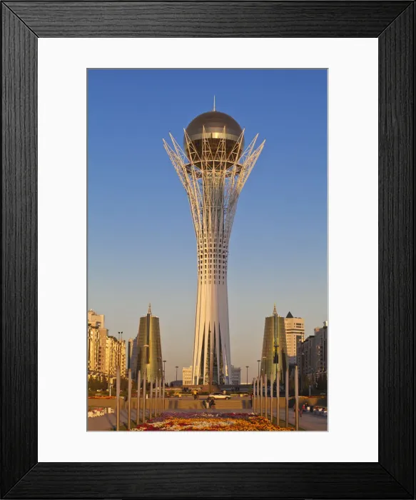 Framed Print : Kazakhstan, Astana, Nurzhol Bulvar - central boulevard, Bayterek Towerand twin golden Framed Print : Kazakhstan, Astana, Nurzhol Bulvar - central boulevard, Bayterek Towerand twin golden