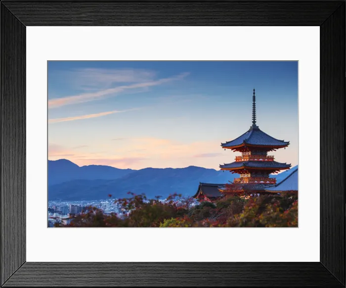 Framed Print : Japan, Kyoto, Higashiyama District, Kiyomizu-dera Temple, Three-storied Pagoda Framed Print : Japan, Kyoto, Higashiyama District, Kiyomizu-dera Temple, Three-storied Pagoda