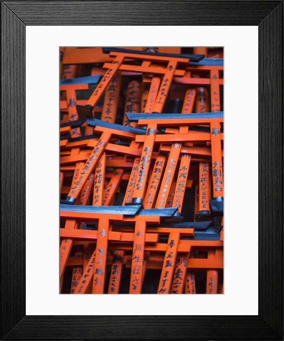 Framed Print : Japan, Kyoto, Fushimi Inari Shrine, vermilion torii gates, Donated and inscribed by Framed Print : Japan, Kyoto, Fushimi Inari Shrine, vermilion torii gates, Donated and inscribed by