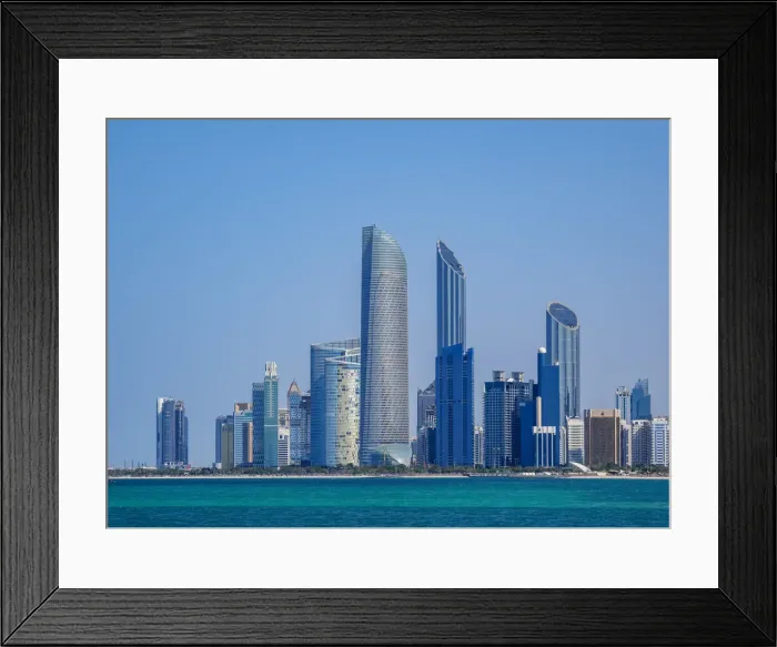 Framed Print : Skyline of the city center, Abu Dhabi, United Arab Emirates