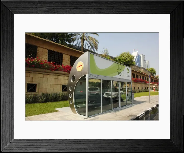 Framed Print : Jumeirah Beach Hotel, Bus Stop, Dubai, United Arab Emirates Framed Print : Jumeirah Beach Hotel, Bus Stop, Dubai, United Arab Emirates