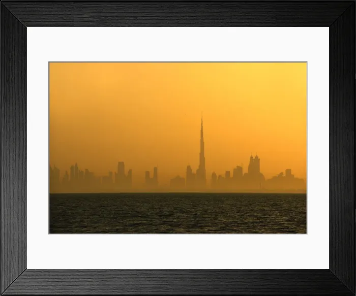 Framed Print : Burj Khalifa, the highest building in the world, rises above the Dubai skyline, United Framed Print : Burj Khalifa, the highest building in the world, rises above the Dubai skyline, United