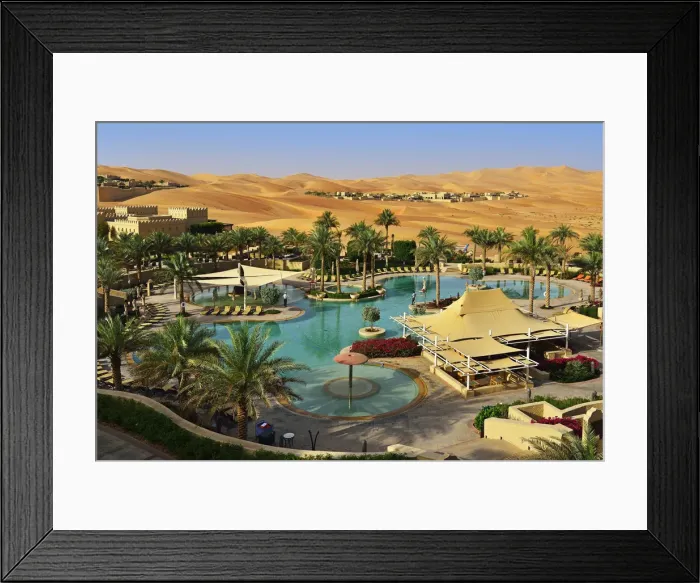 Framed Print : The swimming pool of the desert luxury hotel Anantara Qasr Al Sarab in the Empty Quarter Framed Print : The swimming pool of the desert luxury hotel Anantara Qasr Al Sarab in the Empty Quarter
