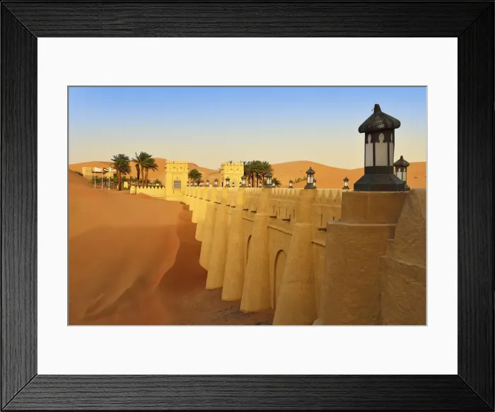 Framed Print : Desert luxury hotel Anantara Qasr Al Sarab in the Empty Quarter desert Rub Al Khali