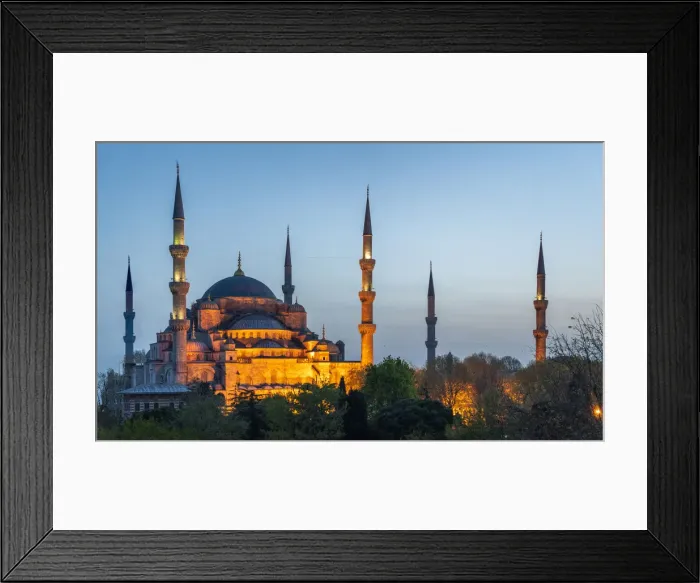 Framed Print : Blue Mosque Panorama at sunset, Turkey, Istanbul Framed Print : Blue Mosque Panorama at sunset, Turkey, Istanbul