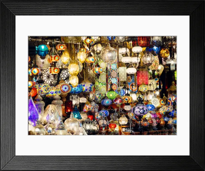 Framed Print : Lamps and lanterns in shop in the Grand Bazaar, Istanbul, Turkey