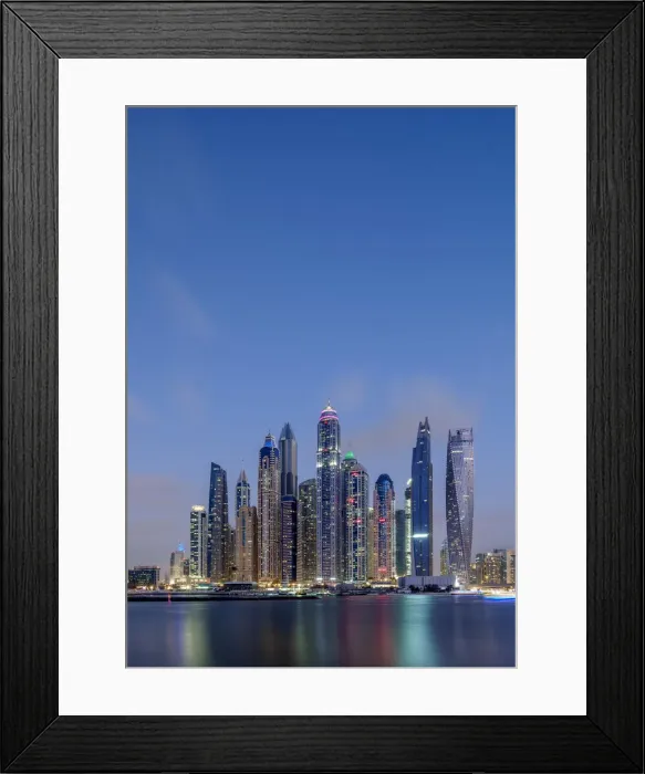Framed Print : Dubai Marina at twilight, Dubai, United Arab Emirates Framed Print : Dubai Marina at twilight, Dubai, United Arab Emirates