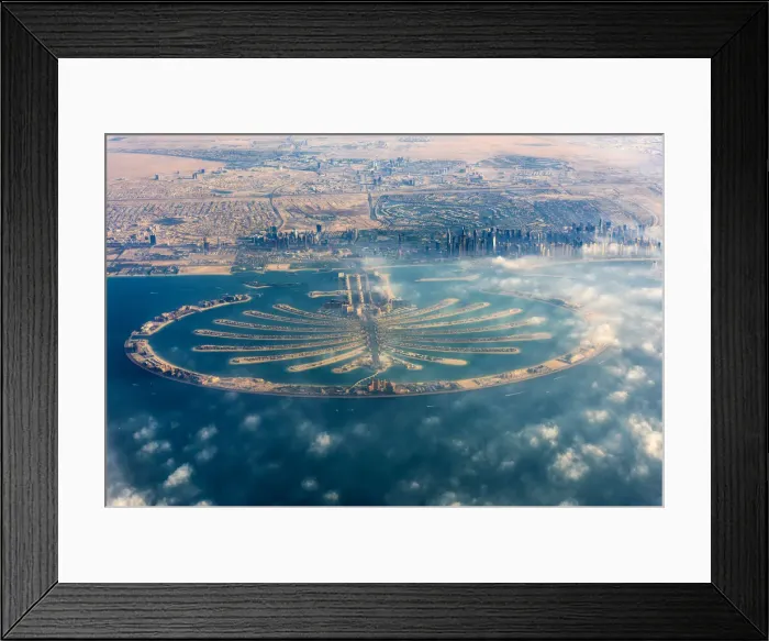 Framed Print : Aerial view of Palm Jumeirah, Dubai, United Arab Emirates Framed Print : Aerial view of Palm Jumeirah, Dubai, United Arab Emirates