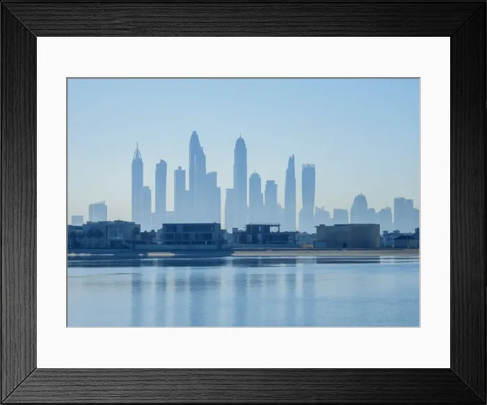 Framed Print : Dubai Marina seen from Palm Jumeirah artificial island, Dubai, United Arab Emirates Framed Print : Dubai Marina seen from Palm Jumeirah artificial island, Dubai, United Arab Emirates