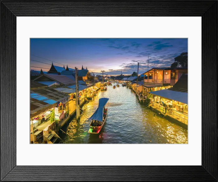 Framed Print : Amphawa floating market, Samut Songkhram, Bangkok, Thailand Framed Print : Amphawa floating market, Samut Songkhram, Bangkok, Thailand