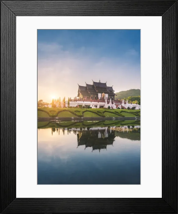 Framed Print : Royal Park Rajapruek, Chiang Mai, Thailand. Royal Pavilion at sunset Framed Print : Royal Park Rajapruek, Chiang Mai, Thailand. Royal Pavilion at sunset