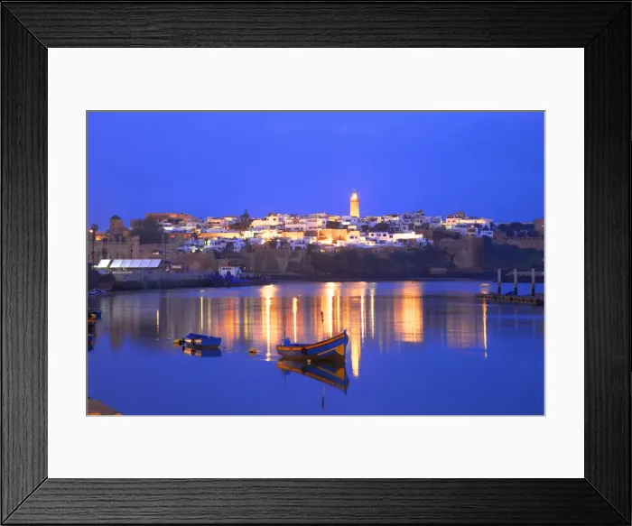 Framed Print : Oudaia Kasbah and Coastline at Dusk, Rabat, Morocco, North Africa Framed Print : Oudaia Kasbah and Coastline at Dusk, Rabat, Morocco, North Africa