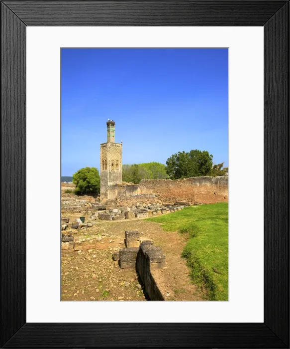 Framed Print : The Ruins of Chellah with Minaret, Rabat, Morocco, North Africa Framed Print : The Ruins of Chellah with Minaret, Rabat, Morocco, North Africa