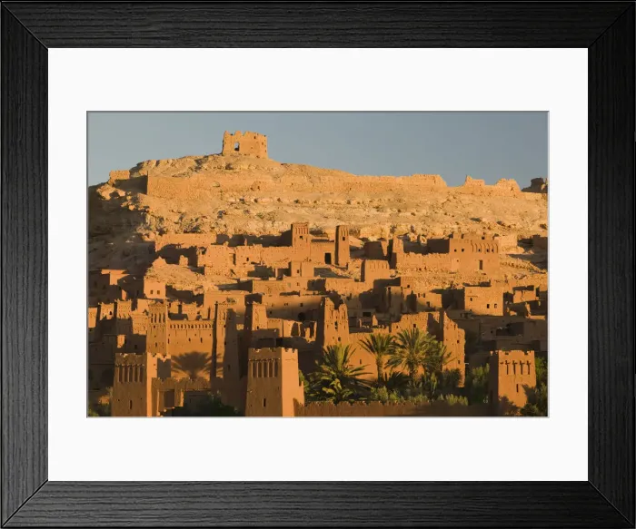 Framed Print : Morocco, South of the High Atlas, Ait Benhaddpu, Dawn Light on the Kasbah / Site of Framed Print : Morocco, South of the High Atlas, Ait Benhaddpu, Dawn Light on the Kasbah / Site of