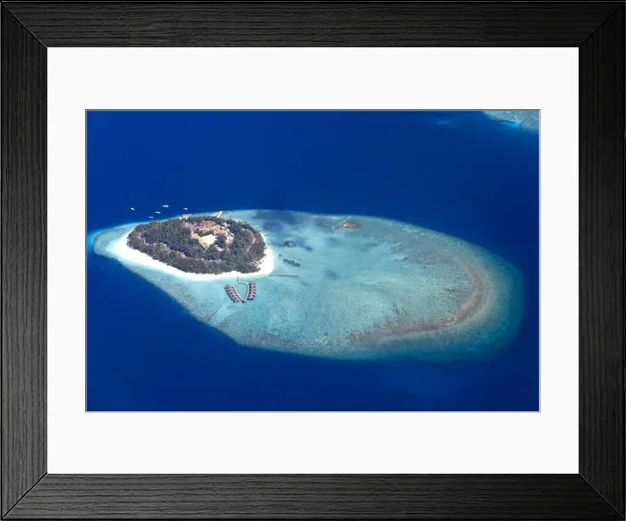 Framed Print : Maldives, Aerial View of Islands and Atolls Framed Print : Maldives, Aerial View of Islands and Atolls