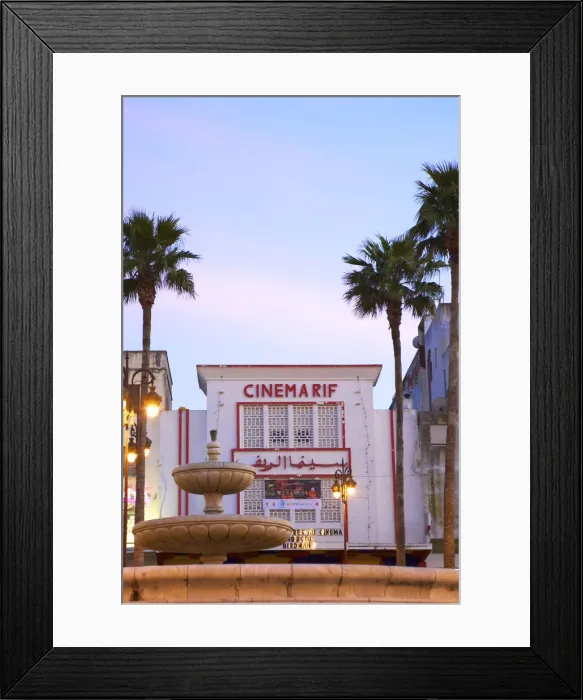 Framed Print : Cinema Rif at Dusk, Grand Socco, Tangier, Morocco, North Africa