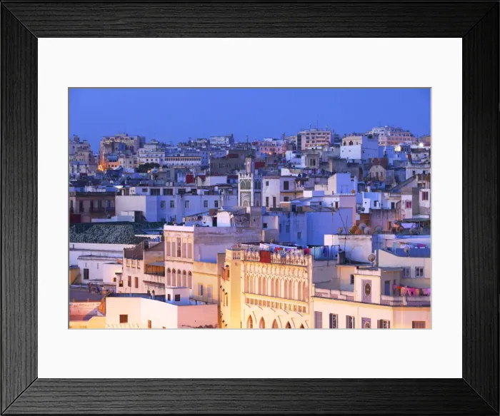 Framed Print : Grand Mosque and Medina at Dawn, Tangier, Morocco, North Africa Framed Print : Grand Mosque and Medina at Dawn, Tangier, Morocco, North Africa