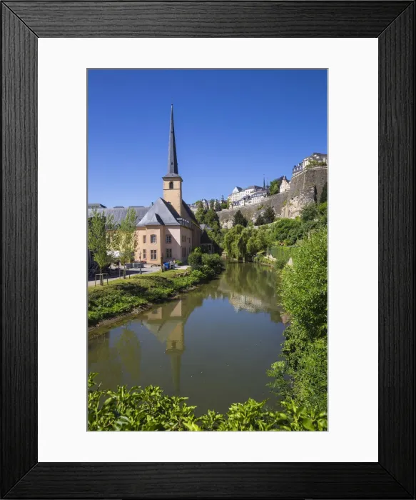 Framed Print : Luxembourg, Luxembourg City, Neimenster Abbey and The Corniche, Chemin de la Corniche