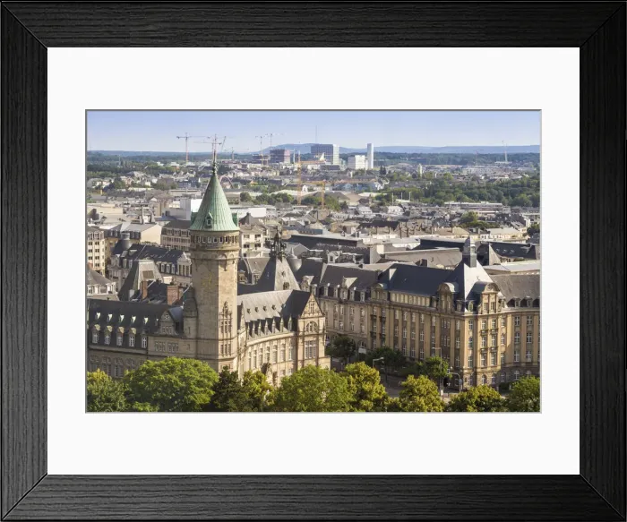 Framed Print : Luxembourg, Luxembourg City, City view looking towards National savings bank Framed Print : Luxembourg, Luxembourg City, City view looking towards National savings bank