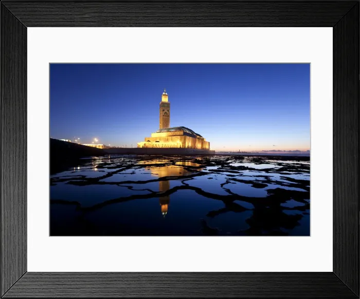 Framed Print : Hassan II Mosque, the third largest mosque in the world, Casablanca, Morocco, North