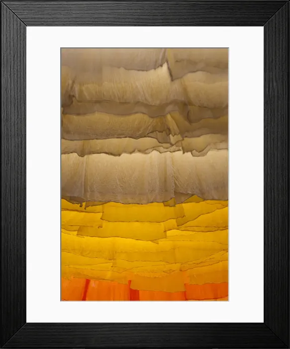 Framed Print : Skins of fabric hung to dry in the dyers souk, Marrakech, Morocco