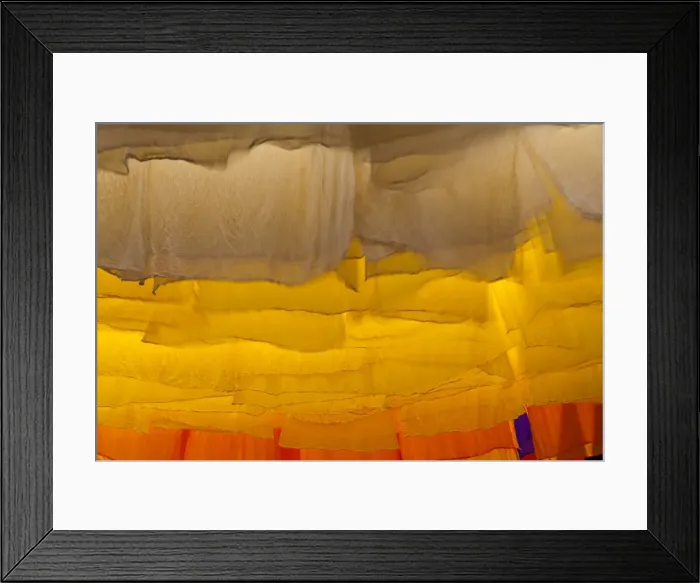 Framed Print : Skins of fabric hung to dry in the dyers souk, Marrakech, Morocco Framed Print : Skins of fabric hung to dry in the dyers souk, Marrakech, Morocco