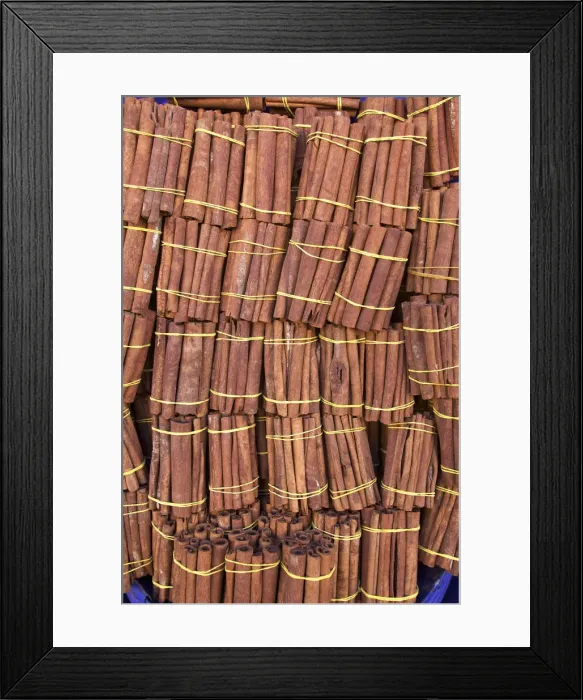 Framed Print : Cinnamon in Spice Shop, Marrakech, Morocco, North Africa Framed Print : Cinnamon in Spice Shop, Marrakech, Morocco, North Africa