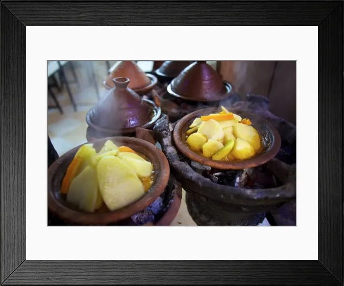 Framed Print : Tagines cooking, Marrakech, Morocco, North Africa Framed Print : Tagines cooking, Marrakech, Morocco, North Africa