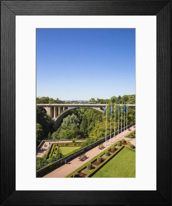 Framed Print : Luxembourg, Luxembourg City, Place de la constitution, Petrusse Park and Adolphe bridge Framed Print : Luxembourg, Luxembourg City, Place de la constitution, Petrusse Park and Adolphe bridge