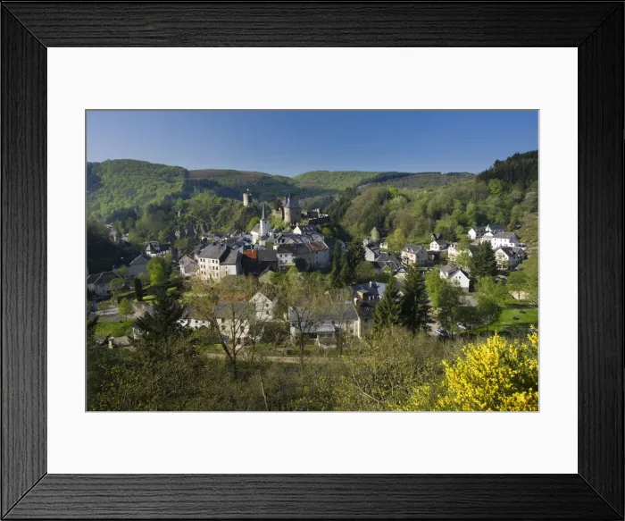Framed Print : Luxembourg, Sure River Valley, Esch-sur-Sure, Town View Framed Print : Luxembourg, Sure River Valley, Esch-sur-Sure, Town View