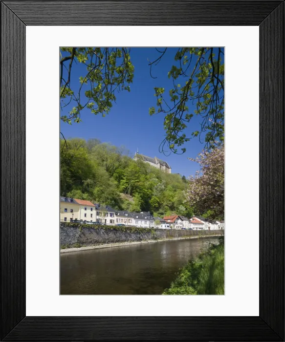 Framed Print : Luxembourg, Vianden, Vianden castle & Our River