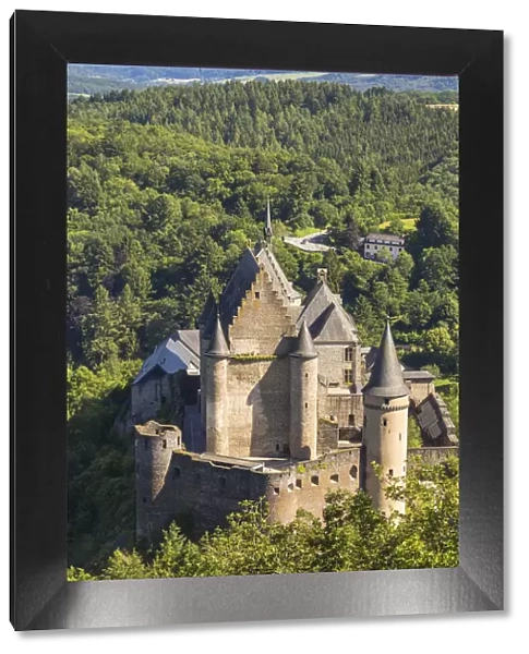Luxembourg, Vianden, View of Vianden Castle