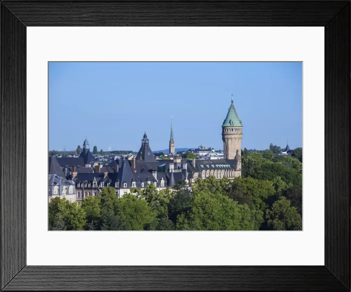 Framed Print : Luxembourg, Luxembourg City, View over Petrusse Park towards the tower of the National Framed Print : Luxembourg, Luxembourg City, View over Petrusse Park towards the tower of the National