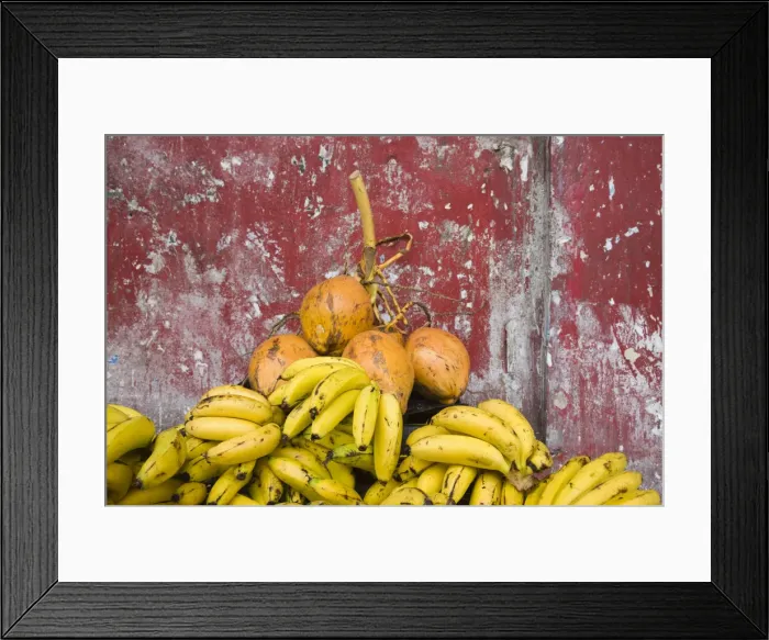 Framed Print : Mauritius, Port Louis, Central Market, coconuts and bananas Framed Print : Mauritius, Port Louis, Central Market, coconuts and bananas