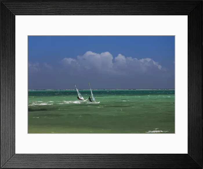 Framed Print : Mauritius, Western Mauritius, Le Morne Peninsula, windsurfers Framed Print : Mauritius, Western Mauritius, Le Morne Peninsula, windsurfers