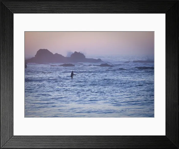 Framed Print : Morocco, Atlantic Coast, Essaouira, Lone Surf Casting Fisherman Framed Print : Morocco, Atlantic Coast, Essaouira, Lone Surf Casting Fisherman