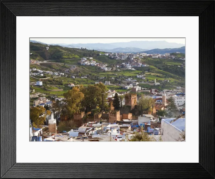 Framed Print : View over Chefchaouen, Morocco Framed Print : View over Chefchaouen, Morocco