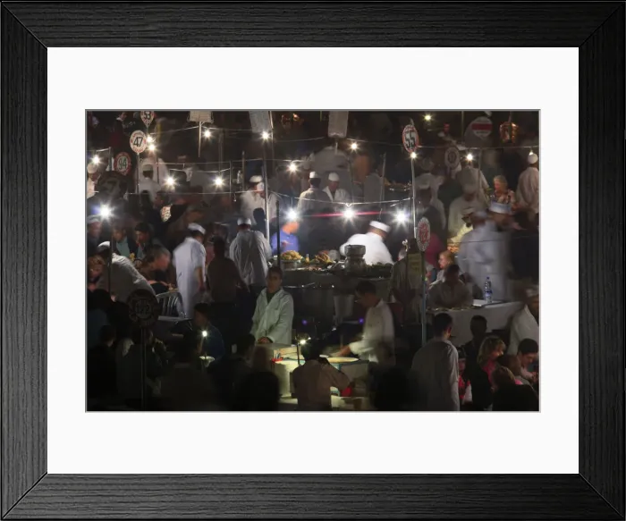 Framed Print : Morocco, Marrrakesh, Djemma El Fna Square, Night market