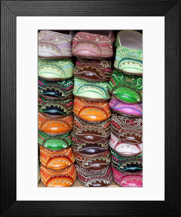 Framed Print : Slippers, Fez, Morocco