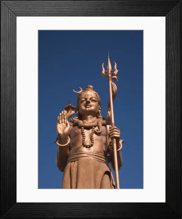 Framed Print : Mauritius, Western Mauritius, Eswarnath Shiv Jyothir Lingum Temple, tall statue of Framed Print : Mauritius, Western Mauritius, Eswarnath Shiv Jyothir Lingum Temple, tall statue of