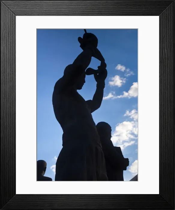 Framed Print : Kazakhstan, Astana, Statue by KazakYeli monument (Kazakh Country)