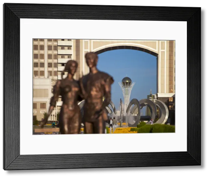 Framed Print : Kazakhstan, Astana, Statue infront of KazMunaiGas building home to the Oil and Gas Framed Print : Kazakhstan, Astana, Statue infront of KazMunaiGas building home to the Oil and Gas