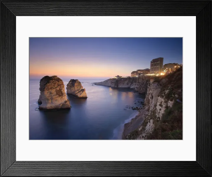 Framed Print : Lebanon, Beirut, the Corniche, Pigeon Rocks