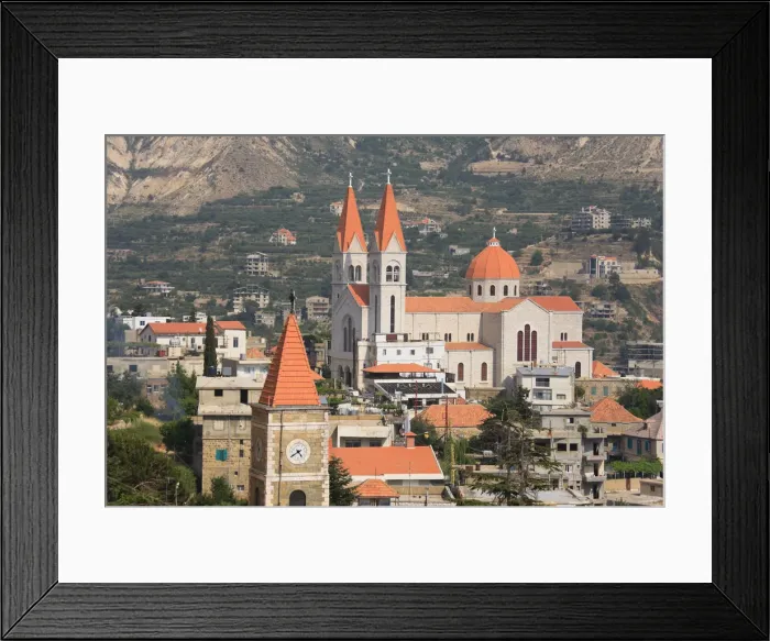 Framed Print : Lebanon, Kadisha Valley, Bcharre town, St Saba Church