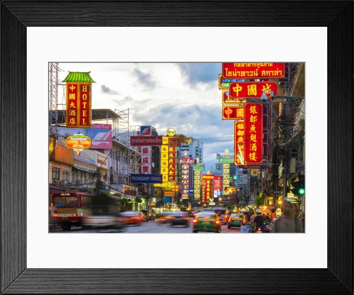 Framed Print : Colorful neon signs on Yaowarat Road at night, Chinatown, Bangkok, Thailand Framed Print : Colorful neon signs on Yaowarat Road at night, Chinatown, Bangkok, Thailand