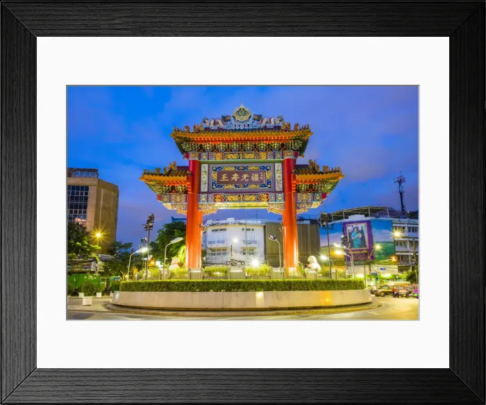 Framed Print : Chinatown Gate in Yaowarat neighborhood, Chinatown, Bangkok, Thailand Framed Print : Chinatown Gate in Yaowarat neighborhood, Chinatown, Bangkok, Thailand